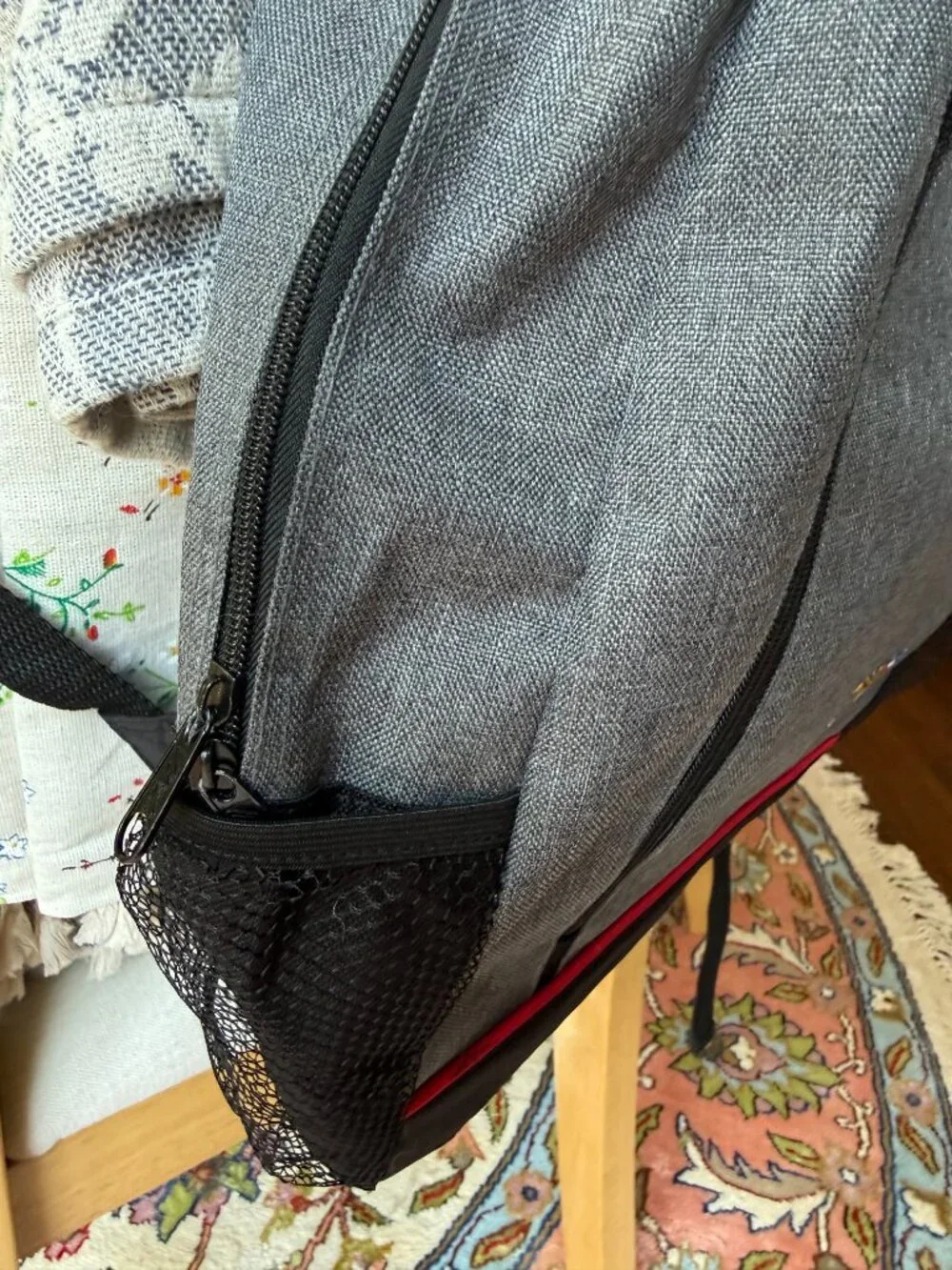 Grey Hit Promotional Backpack with Retro Basketball Character & Enamel Pin